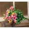 Set of 4 Mini Mum Bouquet 15.5 Inch Artificial Floral Arrangement with Pink Purple Yellow Paper Flowers Foam Buds Greenery for Spring Summer Decor